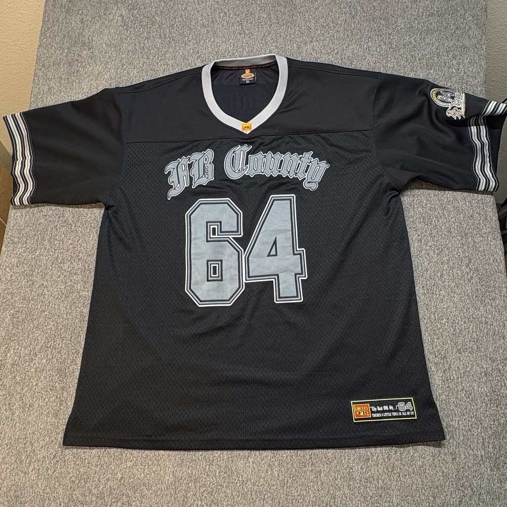 FB County 64 Jersey Mens‎ 3XL Baseball Football Shirt Black Gray Vintage Y2K